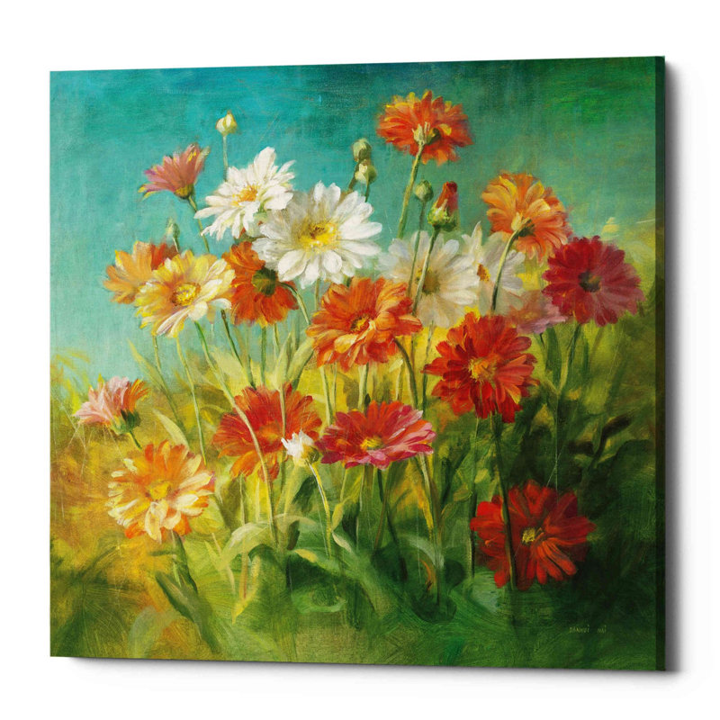 «Painted Daisies» par Danhui Nai, art mural sur toile, H 26 po x l 26 po x P 1,25 po