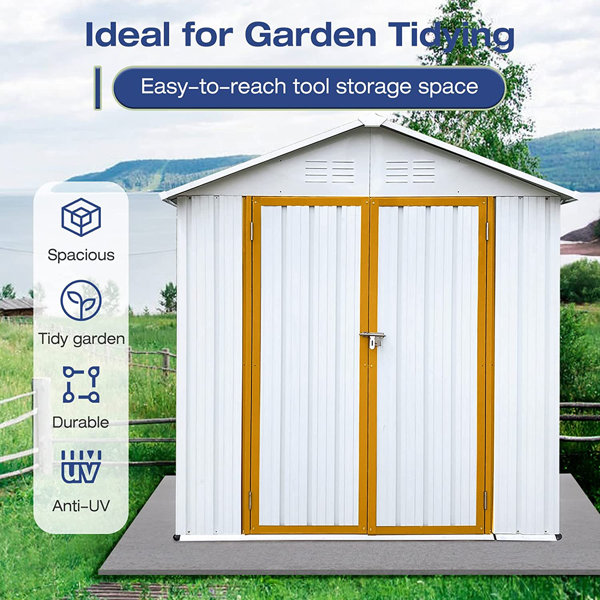 6' x 4' Outdoor Metal Storage Shed, Outdoor Storage Clearance Lockable Door, Tool Shed iYofe