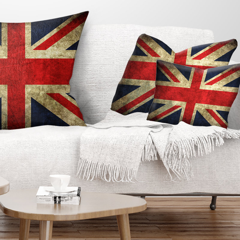 Oreiller rétro du drapeau britannique, 12 po x 20 po, Rectangulaire