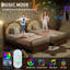Lit plateforme simple pour enfant avec tête de lit ajustable et lumières DEL, conception tapissée d'ours, brun-1995431035-1995431013