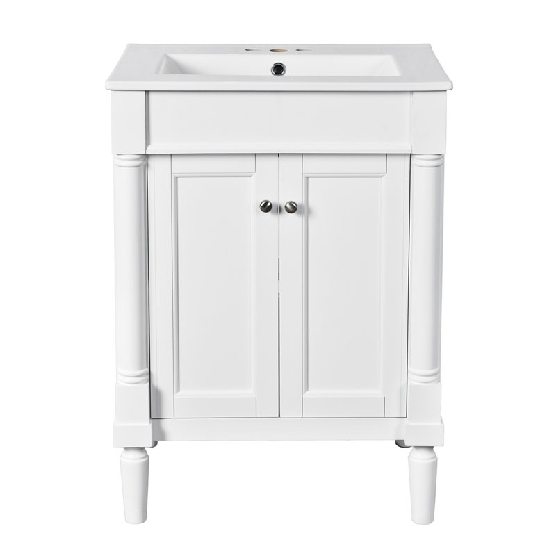 Meuble-lavabo 24 po avec lavabo supérieur, Blanc