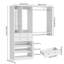 Système de rangement pour garde-robe de 5 pi avec tiroirs, système de rangement pour garde-robe de 96 po avec porte-chaussures, 3 tringles de suspension, support à vêtements mural pour garde-robe de chambre à coucher