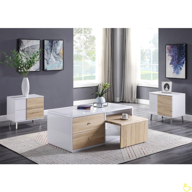 Table basse rectangulaire avec table coulissante