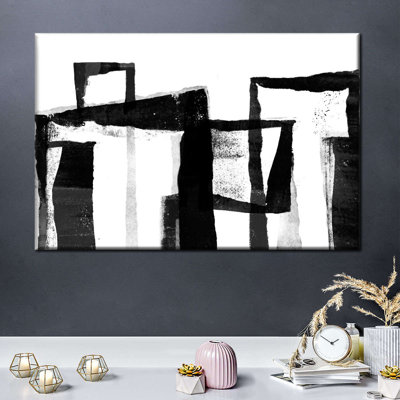 White To Black Abstract I Canvas Print