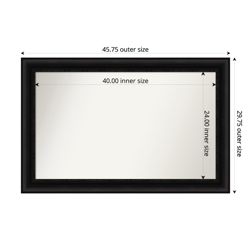 Miroir mural Senaiya, Rectangle, 29,75 po x 45,75 po