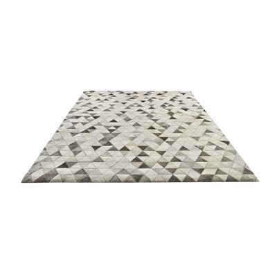 Kaila Geometric Leather Area Rug