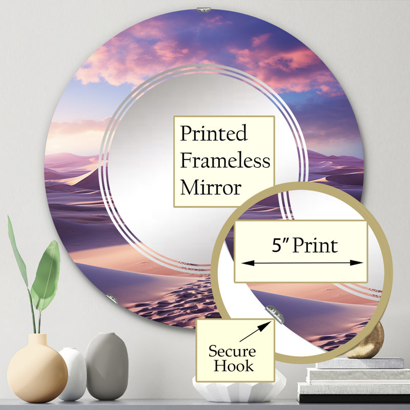 Duo - Miroir mural égyptien rond, 24 po x 24 po