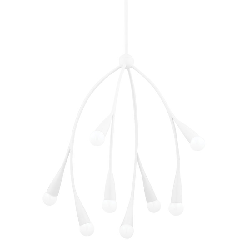 Lustre à 8 lumières Elsa, Blanc texturé