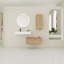 Meuble-lavabo mural de 30 pouces avec lavabo en résine et armoire latérale, tiroir à fermeture en douceur (KD-Packing), meuble-lavabo