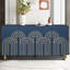 Buffet moderne cannelé, bleu marine, améliorant le rangement à domicile et l'esthétique convenant à diverses pièces-1059715198