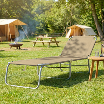 Folding Outdoor Lounge Chair, Brown