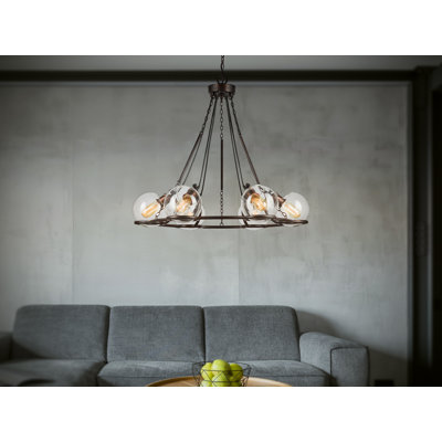 Kleist 6 - Light Dimmable Wagon Wheel Chandelier