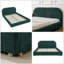 Élégante structure de lit tapissier pour grand lit - Style minimaliste moderne avec grande tête de lit courbée, vert-2019388561