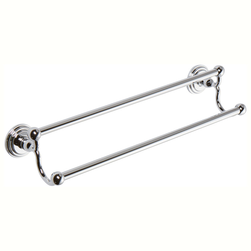 Chelsea Double Towel Bar, Polished Chrome, 4.05" H x 26.56" W x 5.25" D