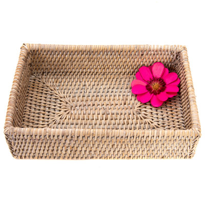 Grande serviette d'invité en rotin Cynda - Porte-serviette rectangulaire