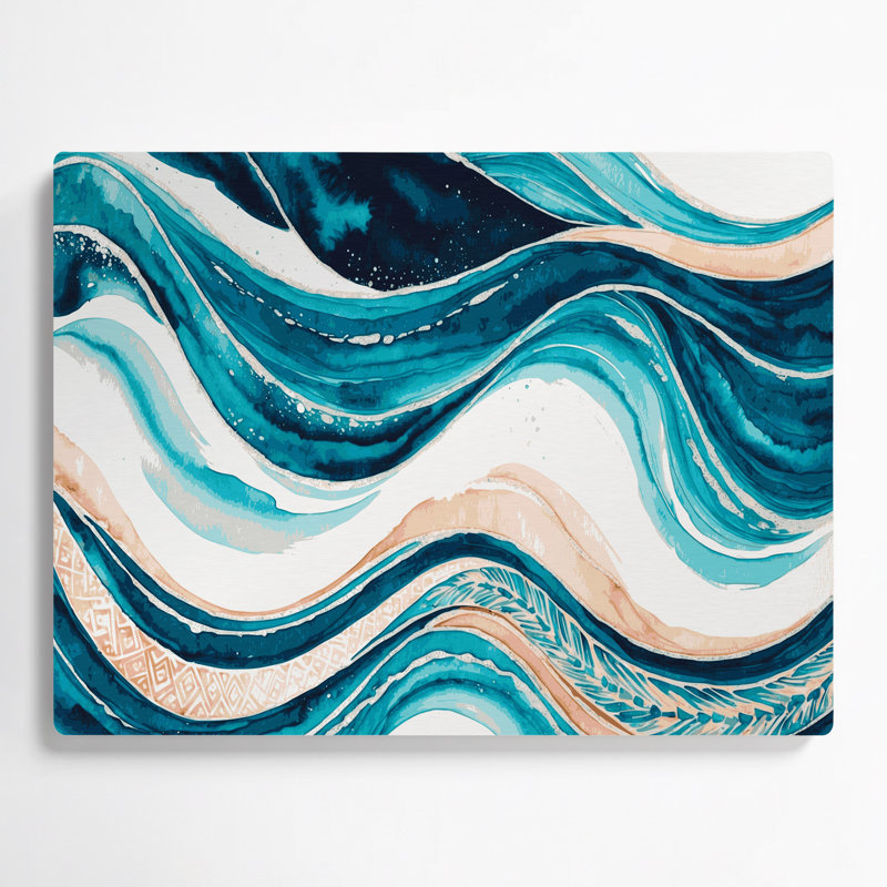 «Hawaiian Ocean», art mural beige en métal, H 11 po x l 14 po