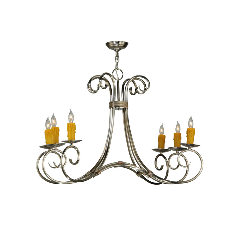 Lustre classique / traditionnel à 6 lumières de style bougie Elon