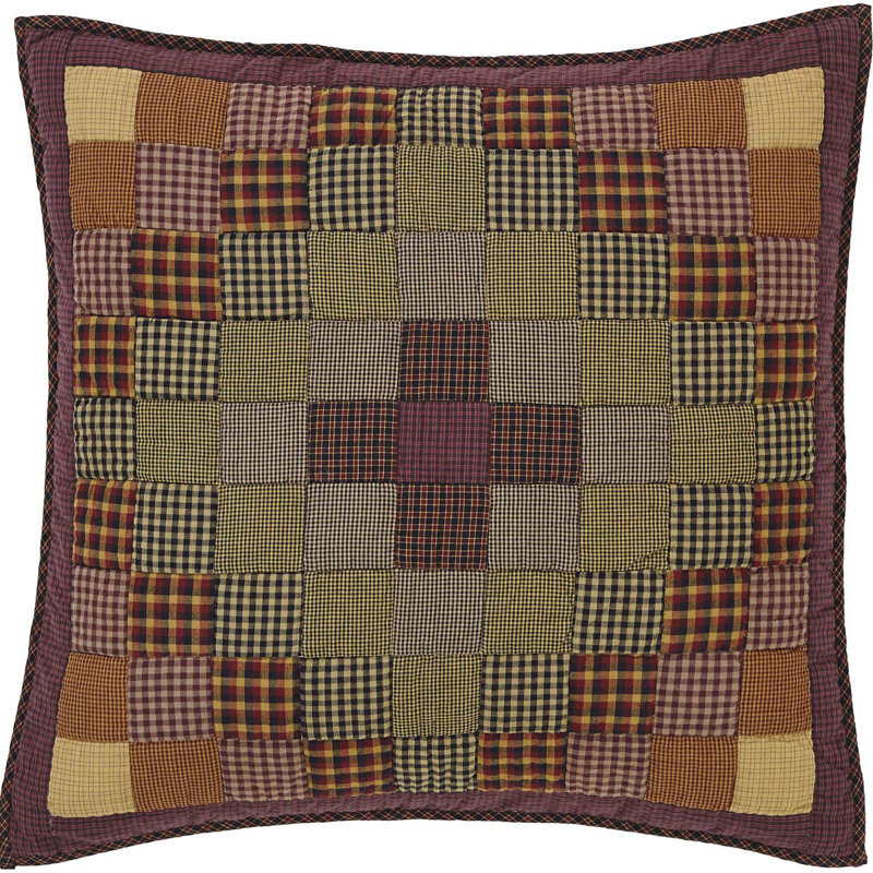 Heritage Farms Burgundy Mustard Cotton Euro Sham