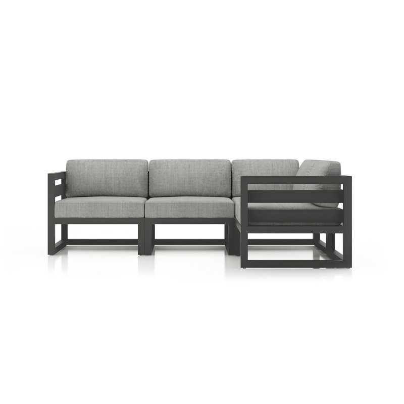 Avion 4 Piece Sectional Set, Slate, Cast Silver Sunbrella®