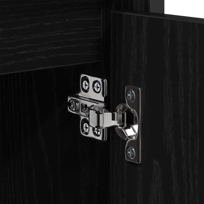 Sink Cabinet With Door 60 X 35 X 60 Cm Engineered Wood, Black Oak