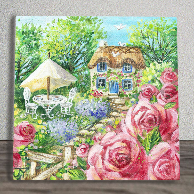 JUDITH YATES Farmhouse Plants & Flowers Wall Decor on Ceramic