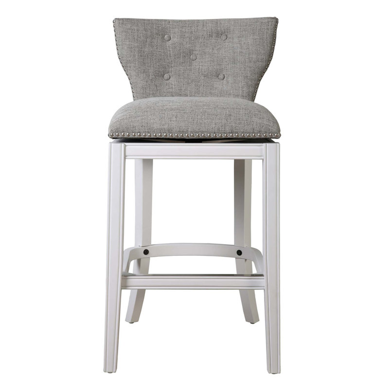 Tabouret de bar pivotant rembourré avec dossier