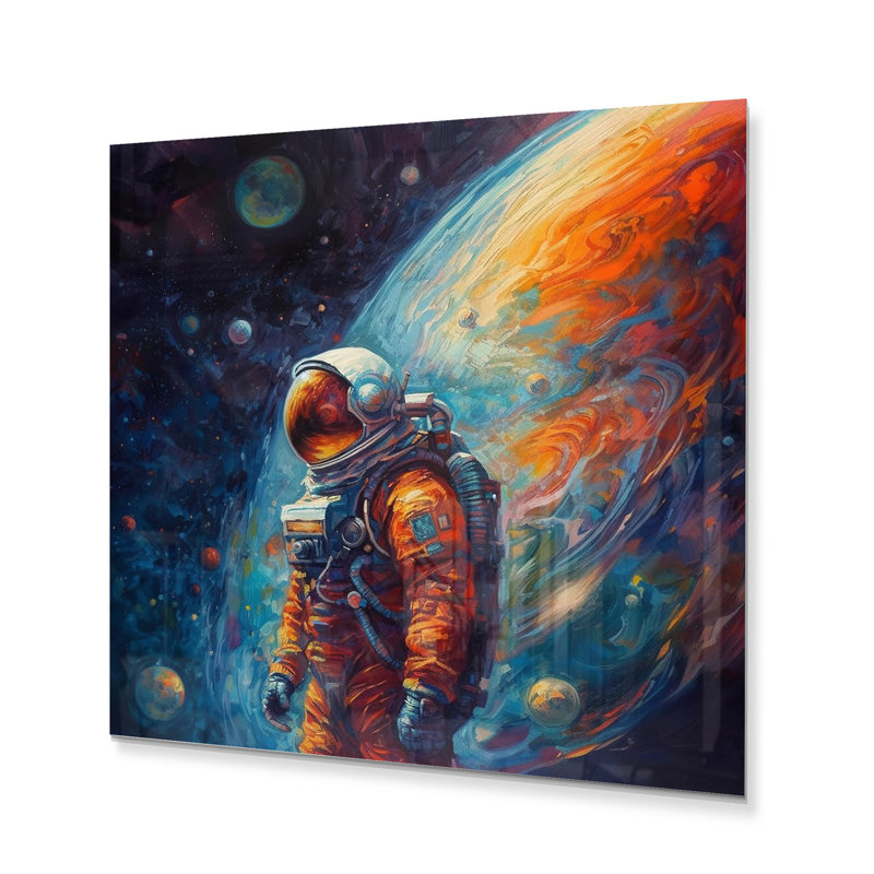 " Astronaut With A View Of The Galaxy ", 16" H x 16" W x 1" D