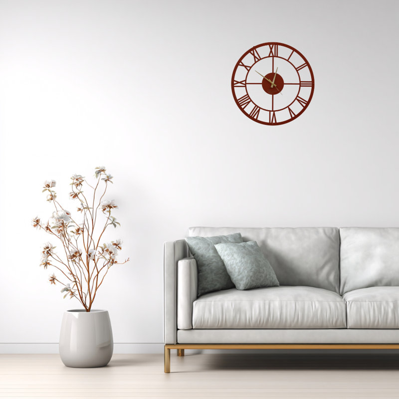 Metal Wall Clock, Medium, Gold