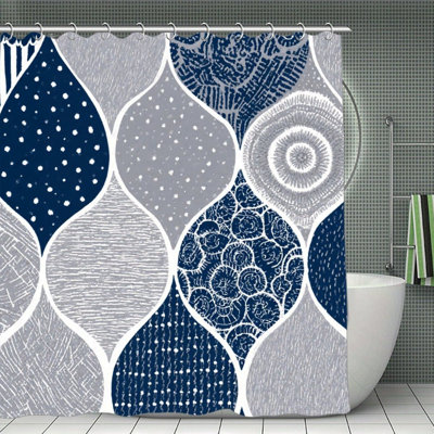 Rideaux de douche bleu-gris, 71 x 71