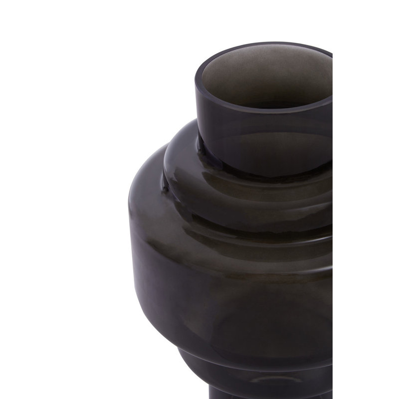 Savino Glass Table Vase, Black, 30cm H x 20cm W x 20cm D