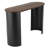 Klarysa Metal Curved Support Black Console Table with Brown Oval Wood Top
