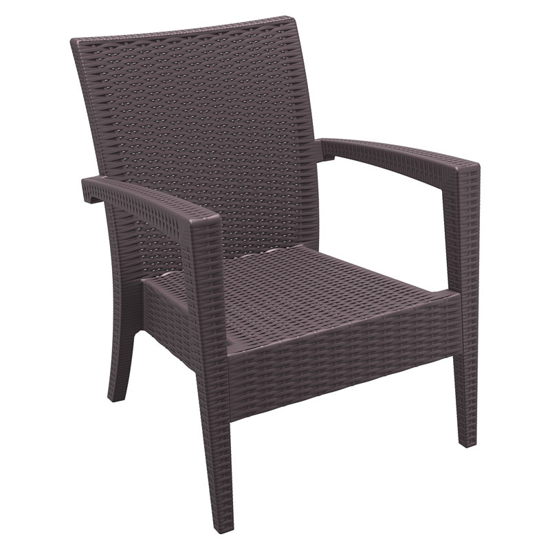 Chaise de terrasse avec coussins Kassiopeia, Brun