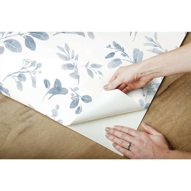 Papier peint autocollant Dancing Leaves, Bleu