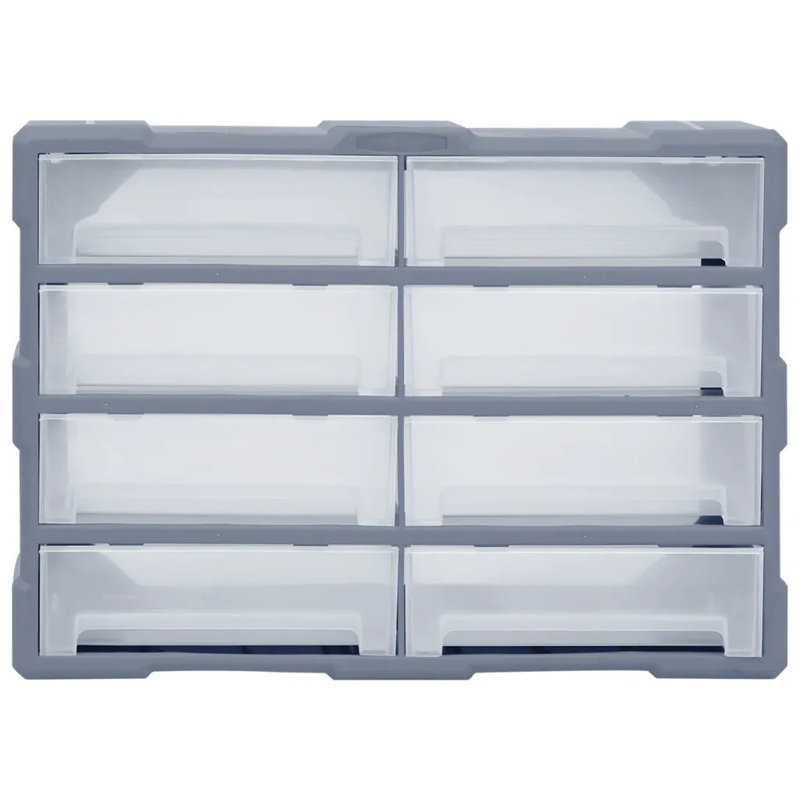 8 Drawer Storage Drawer, Grey