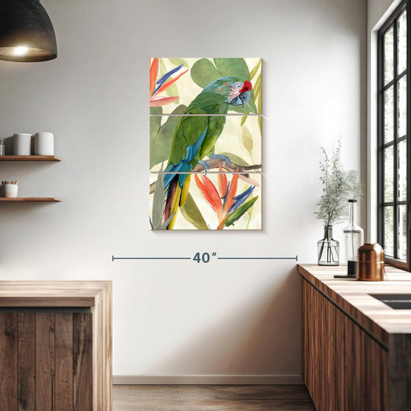 Composition de perroquet tropical Brampt I, H 38 po x l 24 po
