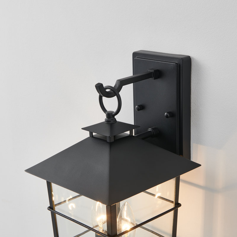 Lanterne murale d'extérieur à 15 lumières H 15,5 "noire 