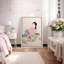 «Graceful Lady in Kimono Interior Scene», œuvre d'art Ukiyo-e, photos de beauté japonaise classique, impression sur toile encadrée-123634149-123634153