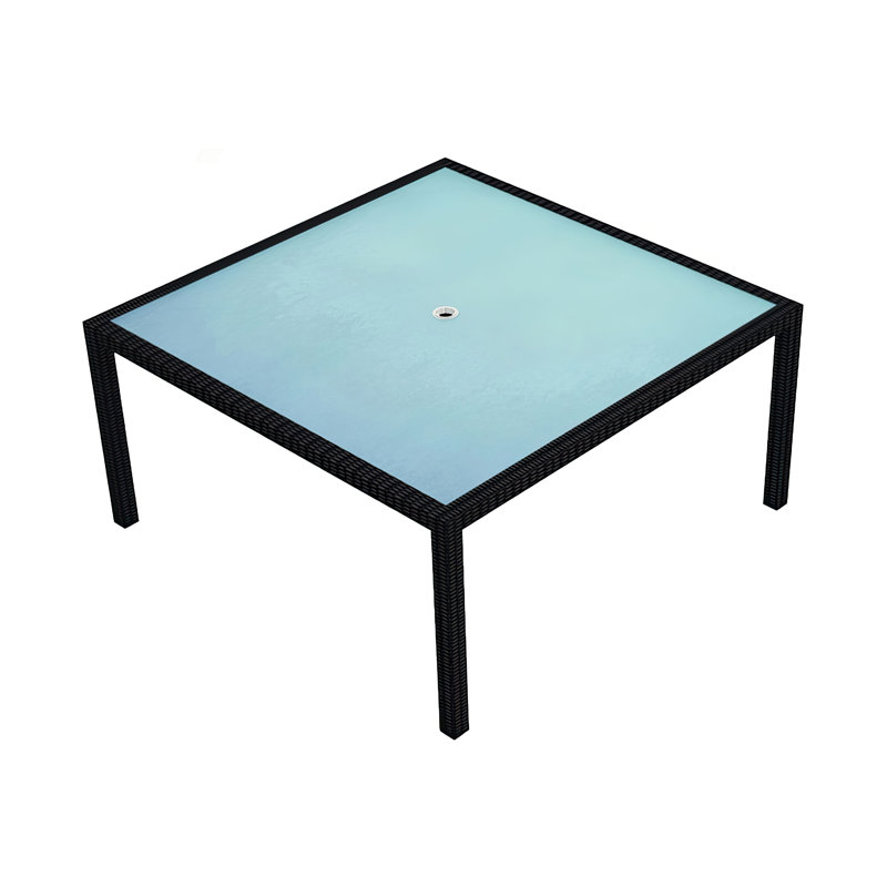 Urbana Outdoor Square Dining Table, 29.5" H x 59" W x 59" D, Coffee Bean