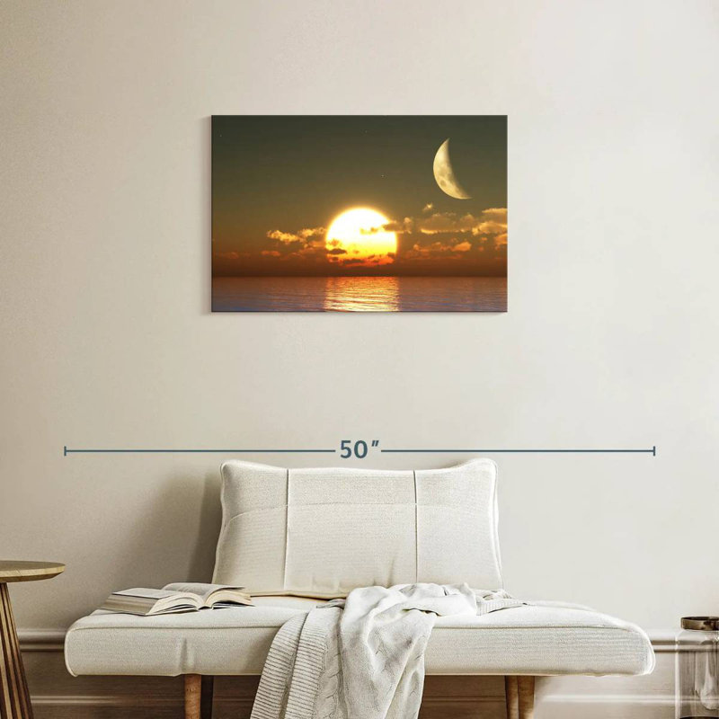 Coucher de soleil sur la lune, H 20 po x l 30 po