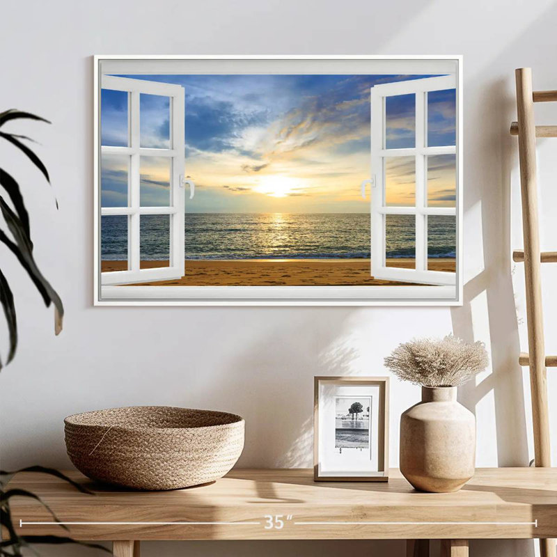 Fenêtre à Bleeker éthéré, 25 po x 17 po, Cadre flottant blanc