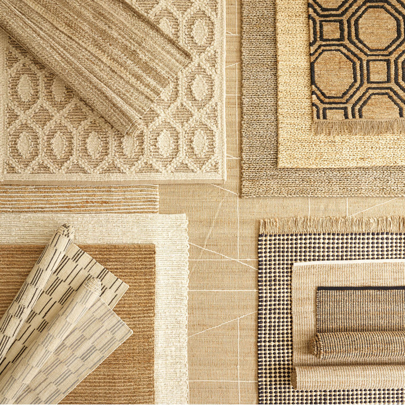 Tapis en jute tissé à la main Lewis naturel, Rectangle 5 pi x 8 pi