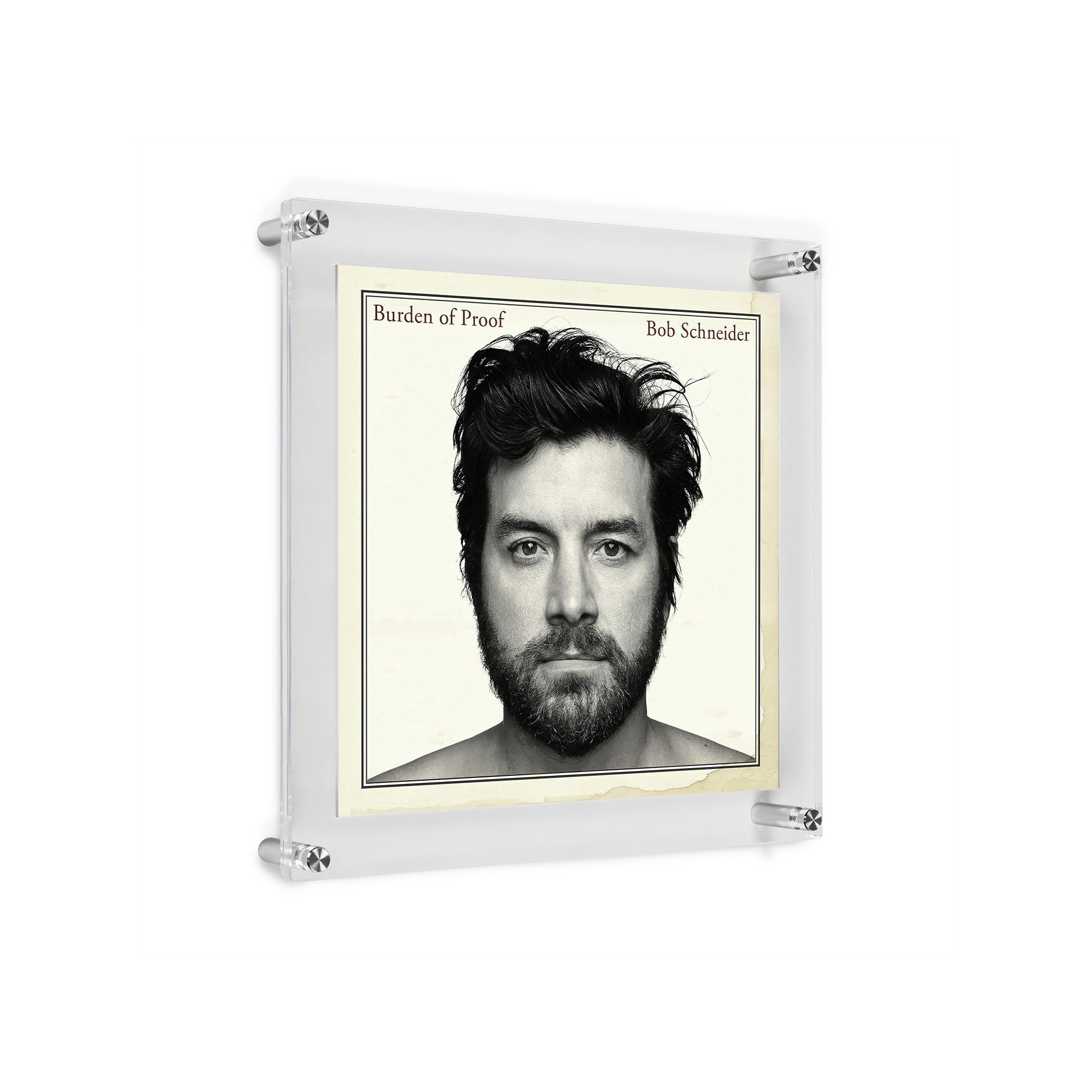 Record Album Frame With 12X12" Square Acrylic Mat (For Sleeve Or Vinyl) With Silver Hardware, Silver