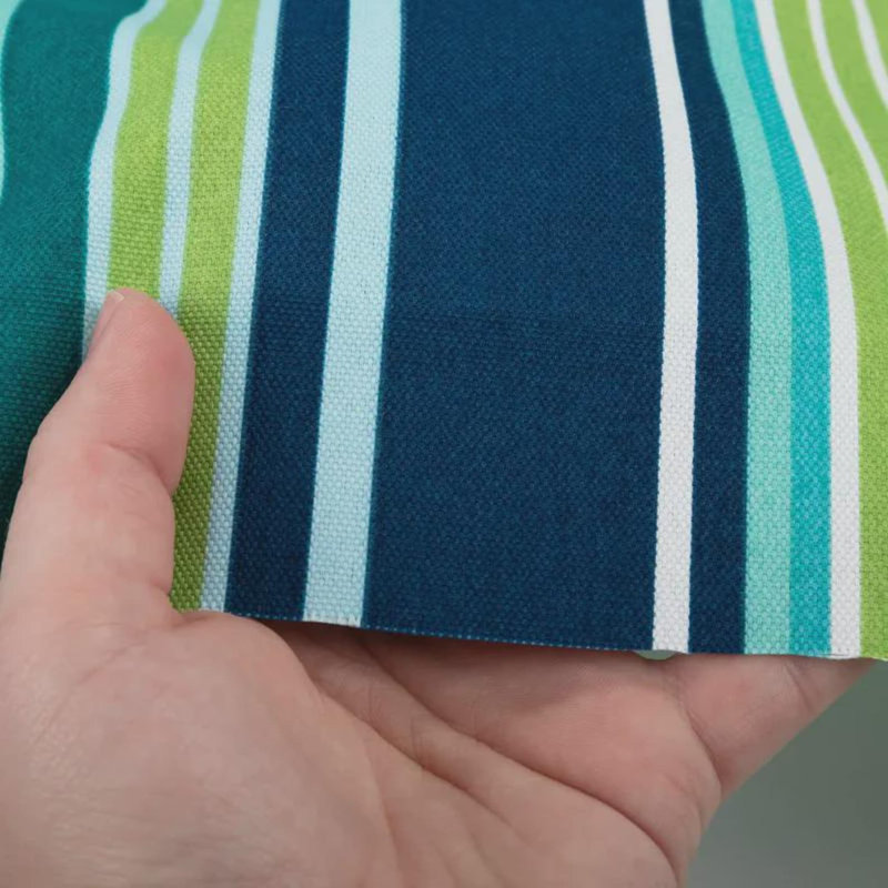 Housse de coussin d'extérieur à rayures turquoise et bleu marine