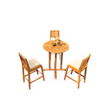 Grade-A Teak Wood Maldives Bar Set: 36" Round Table & Armless Chair (30" Seat High)