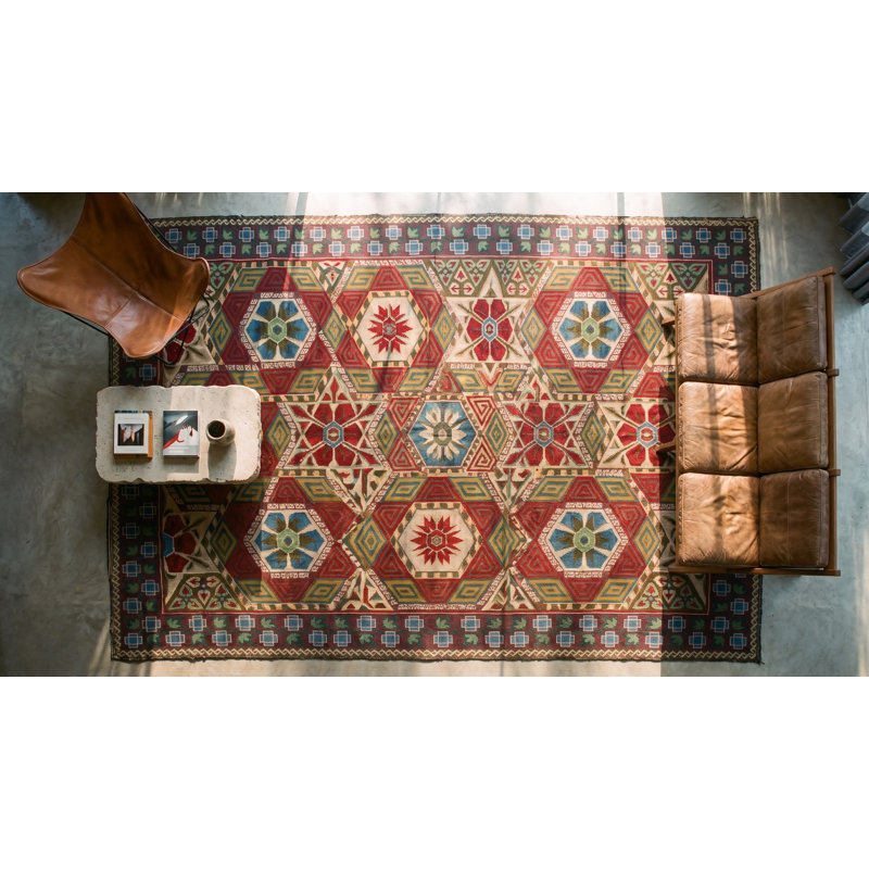 Antique Large Needlepoint French Flat Weave Rug