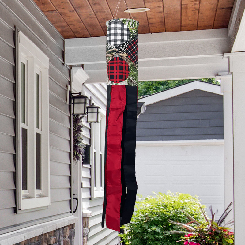 Ornements à motifs Windsock, Rouge / vert / blanc / noir