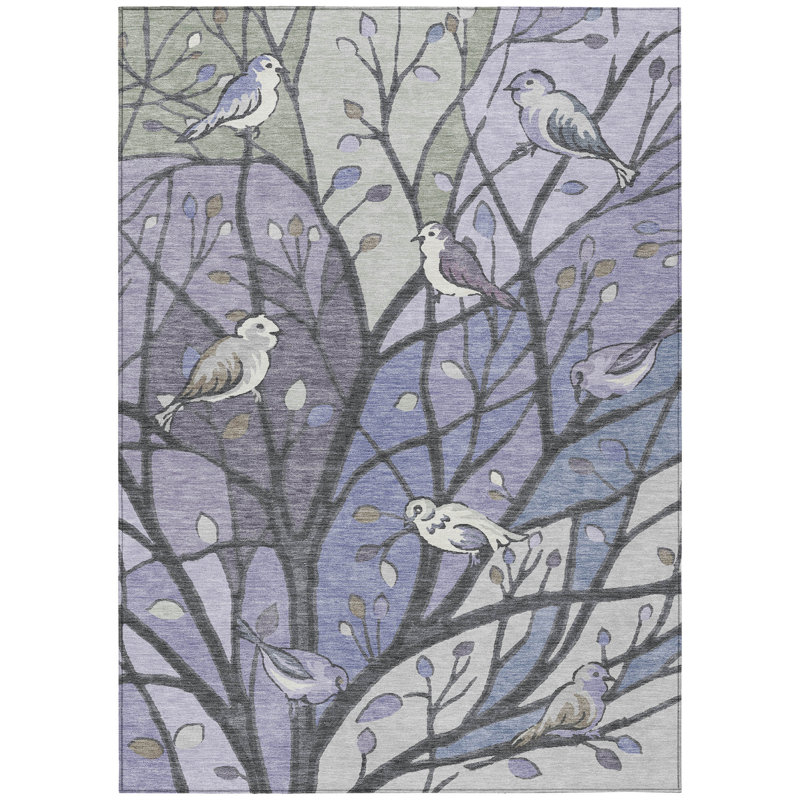 Machine Washable Indoor/Outdoor Chantille ACN2336 Botanical Rug, Rectangle 9' x 12'