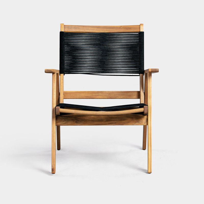 Patio Sense Kingsmen Armchair ,Natural Finish ,Midcentury Modern Sofa Chair ,Indoor & Outdoors