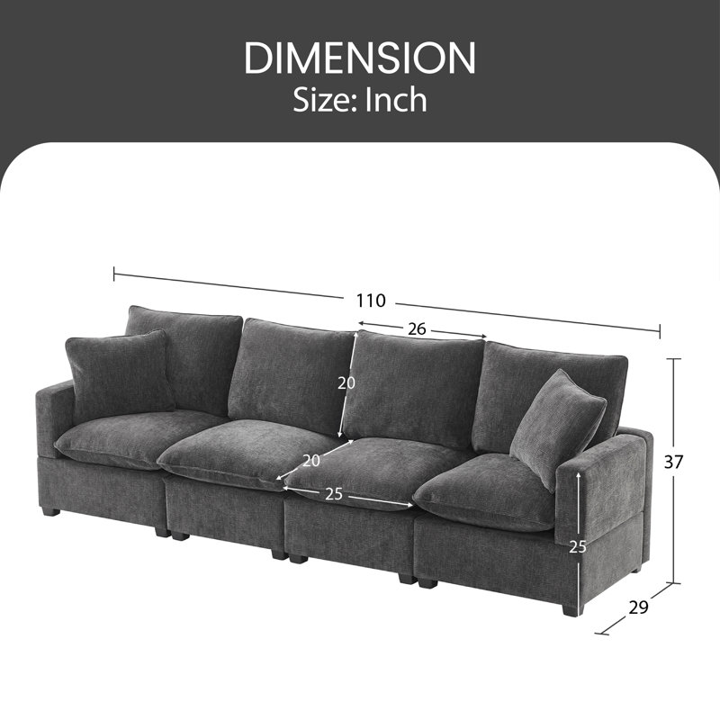 Canapé modulaire Konsta, Gris