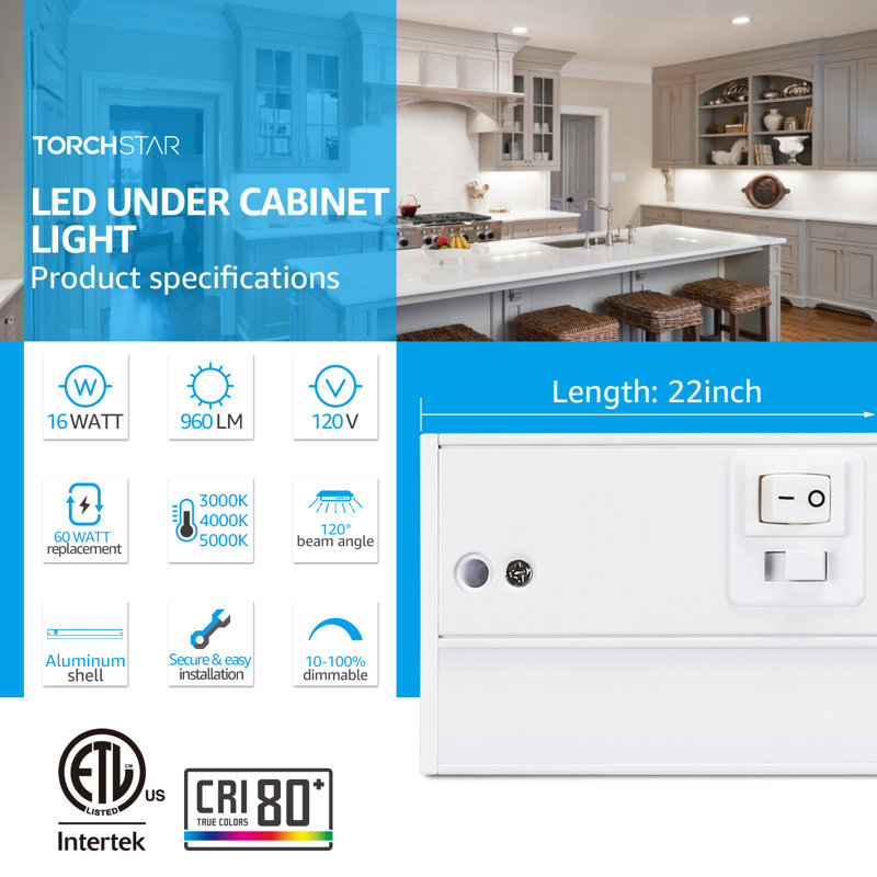 LED 22'' Under Cabinet Linkable Light Bar